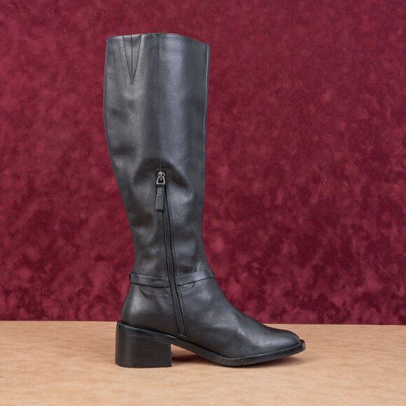 Linea Paolo Women Kamile Black Leather Buckle Knee Riding Fashion Boots sz 9 - Picture 10 of 10